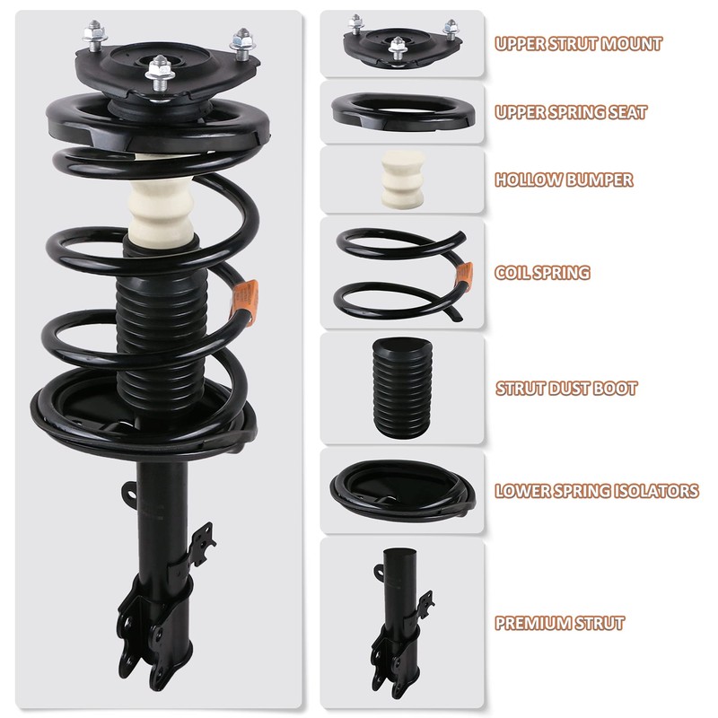 MOSTPLUS Pair Front Complete Strut Assembly 171362 Compatible with 2004-2008
