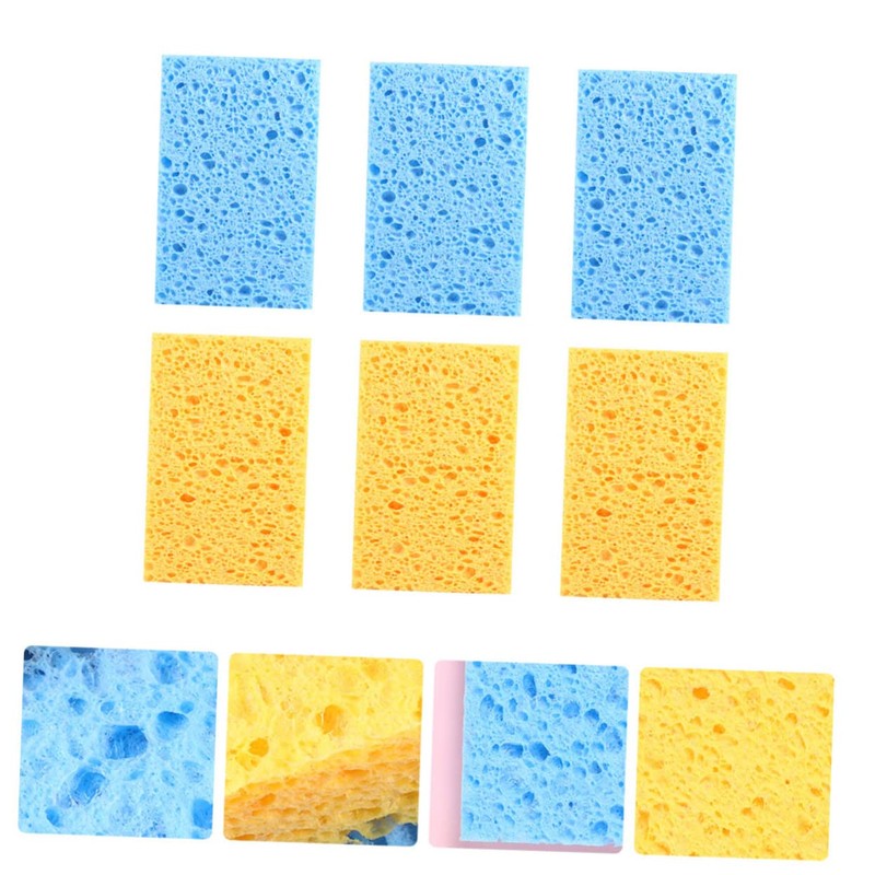 ORFOFE 6pcs Multi-Functional Cleaning Sponge Wiping Sponge for Tableware Kitchen