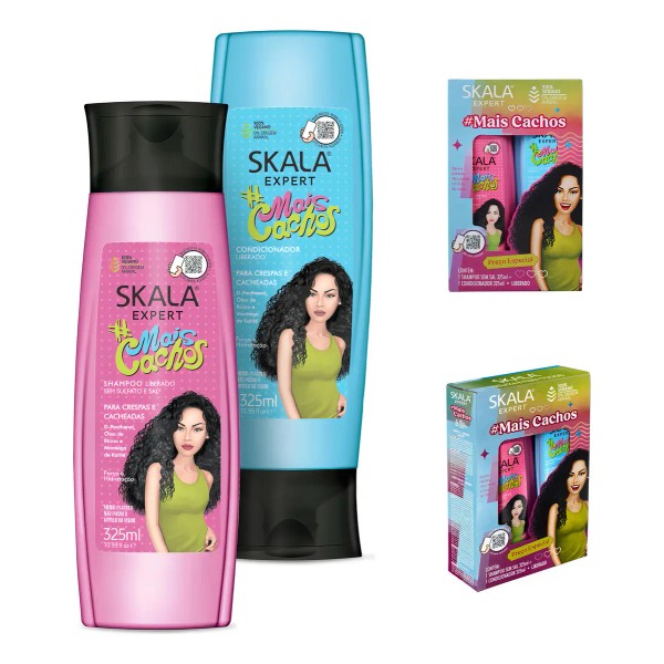Shampoo Y Acondicionar Skala Kit Mais Cachos Cabello Rizado -