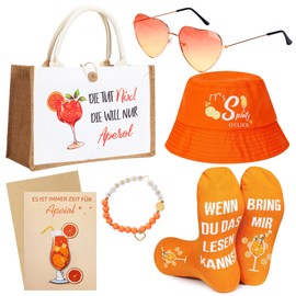 Gift Bag for Aperol, Socks Women for Aperol, Bracelets for Aperol, Birthday Cards for Aperol, Orange Bucket Hat, Retro Glasses in Heart Shape
