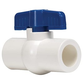Homewerks VBVP40E6B VBV-P40-E6B Ball Valve, PVC Schedule 40, x Solvent, 1-1/4-Inch, 1.25-Inch, White