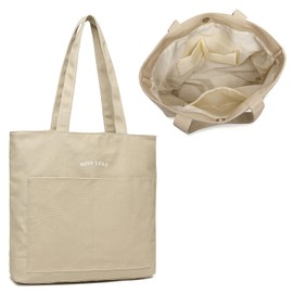 Miss Lulu Shopper Bag Women's Tote Bag Women's Shoulder Bag Large Handbag for Work Travel Shopping School and Everyday Use, khaki, vintage