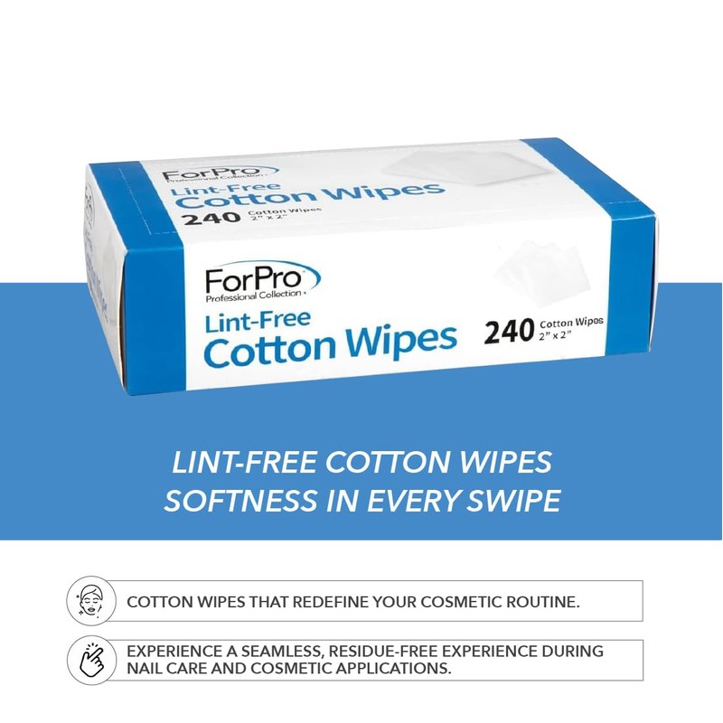 ForPro Professional Collection Lint-Free Cotton Wipes, 100% Pure Cotton Gauze,