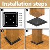 4 Pcs Wood Post Plate Connector, 4" x 4" Wood