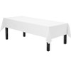 Anaado Table Cloth for 10 Foot Table, Washable, White Table