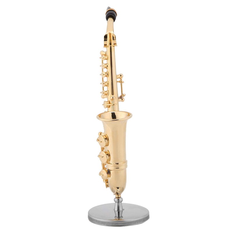 Miniature Alto Saxophone Model with Stand and Case Gold Plated
