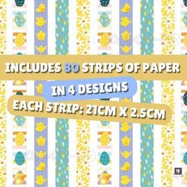 AKH® 30 Easter Paper Chains - Mixed Easter Paper Chains Cute Colourful Kids Party Decoration - Easter Party Essential
