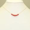Mediterranean Red Coral Through Necklace Pendant for Women Brass Plated