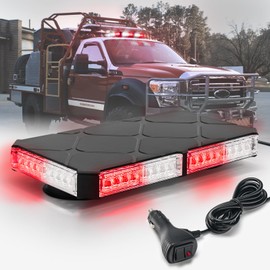 ELECHOI 12 Inch Roof Top Firefighter Beacon Emergency Strobe Lights w/Magnetic Base, Mini LED Warning Traffic Hazard Light Bar for First Responder Vehicles Volunteer Fire Trucks (Red/White)