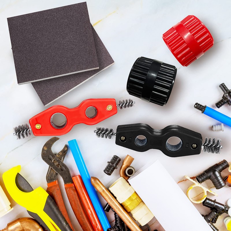 6 PCS Copper Pipe Cleaner and Reamer & Sanding Sponge