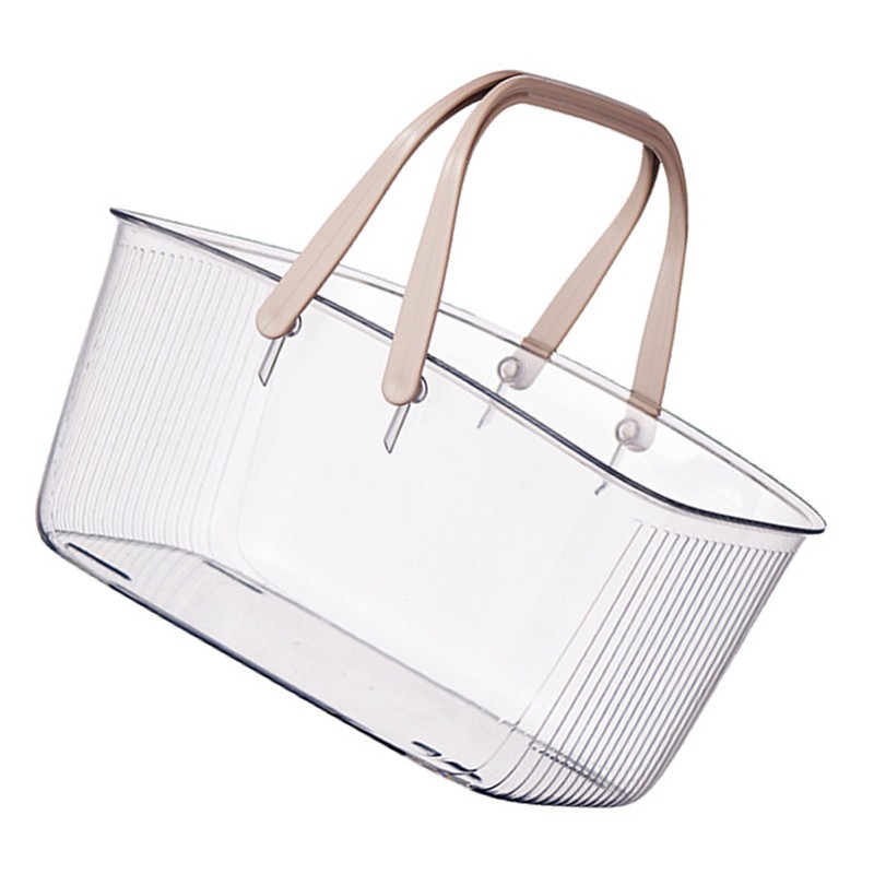 Clear Shower Storage Basket with Handle Drainage Holes Lightweight Shower