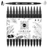 SFSASO Black Drawing Pens, 12 Pack Dual Tip Brush Pens