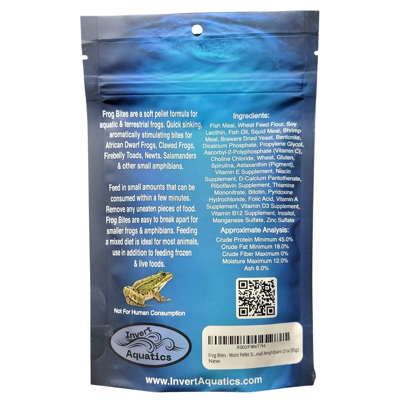 Invert Aquatics Frog Bites - Moist Pellet Sinking Diet for