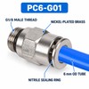 5-Pack PC-G Nickel-Plated Brass Pneumatic Push-to-Connect Fittings, 4–12 mm Tube,