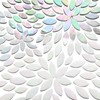 KALUCION 120 Pcs Iridescent White Petal Mosaic Tiles, Hand Cut