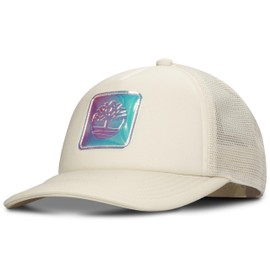 Timberland Monochrome White Trucker Hat for Girls 7-14, Monochrome Logo Patch, Breathable and Adjustable Snapback Mesh Cap, One Size