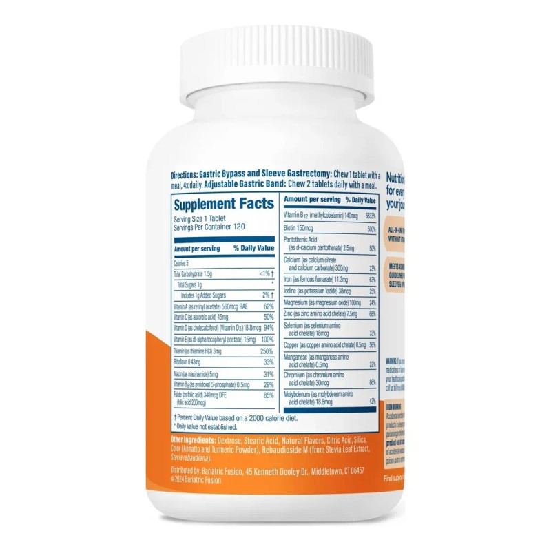 Bariatric Fusion Multivitaminas Masticables Naranja Post Cirugía 120 Tabs