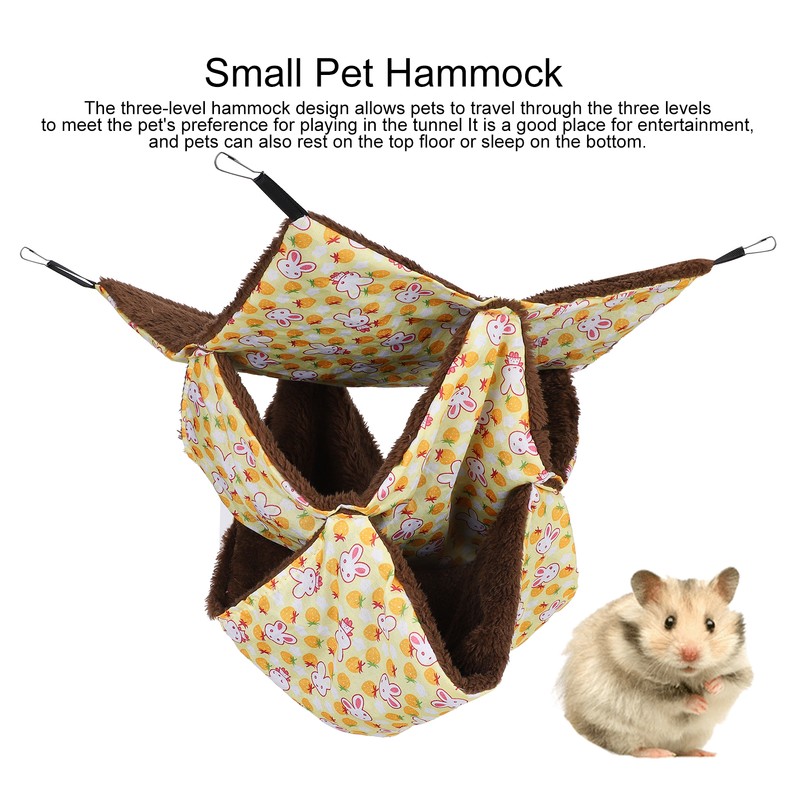 Small Pet Warm Hanging ThreeLayer Hammock Sleeping Bag Cage for