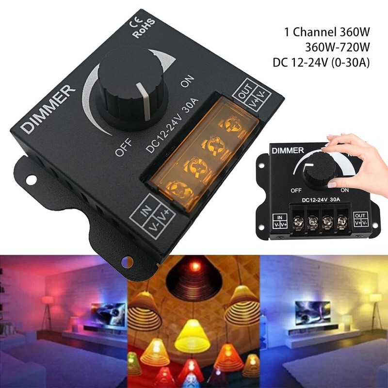LED Dimmer Switch DC 12V 24V for LED Strip Brightness