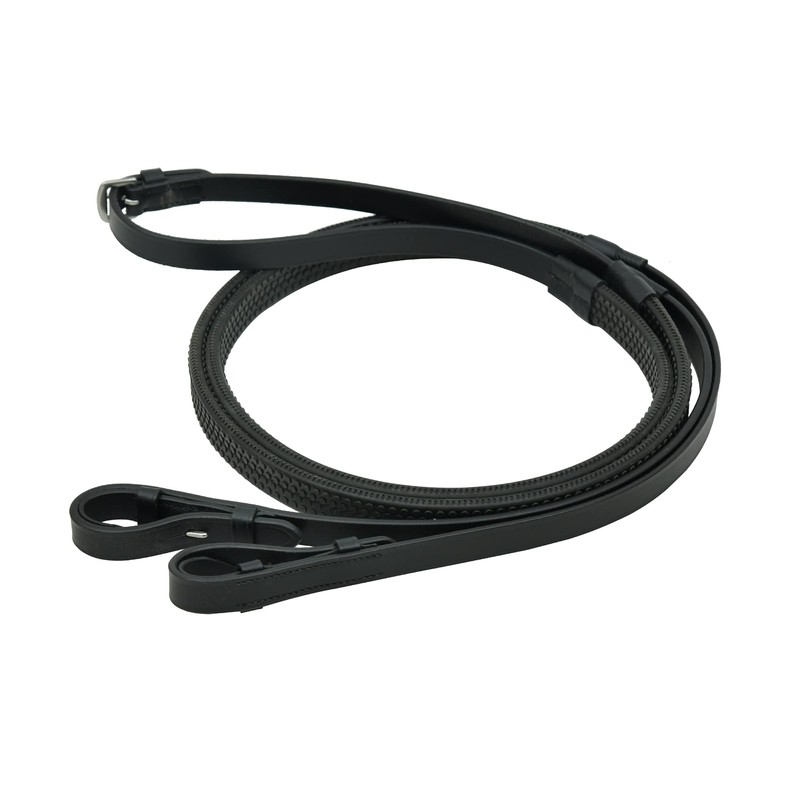 SIE EQUESTRIAN Leather Horse Rubber Reins Black Brown Mini Pony
