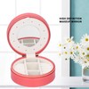 Round Portable Jewelry Box Organizer Display Storage Case for Rings