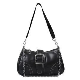 TIAASTAP Women's Small Shoulder Bag, Leather Hobo Bag, Shoulder Bag, Vintage Y2k Shoulder Bag with Zip for Women, Clutch Purse, Cool Things for Teenage Girls