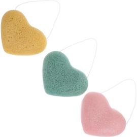 3 Esponjas Faciales Exfoliantes con Diseño de Forma Simbólica para Limpieza Profunda, Hechas de Esponja Gruesa, Ideales para Epidermis Sensible y Uso en Viajes al Aire Libre