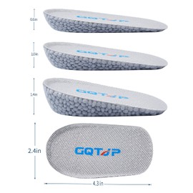 GQTJP Heel Lifts for Shoes and Shoe Lifts Men Heel Lifts Inserts for Leg Length Discrepancy,Achilles Tendonitis Relief, Height Increase Insoles and Shoe Height Inserts for Men Women…, Grey, Small -