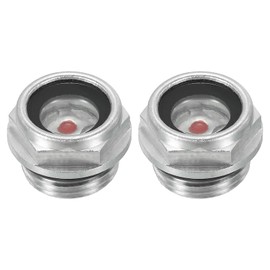 PATIKIL Air Compressor Oil Sight Glass, 2 Pcs M18 x 1.5 Male Thread Aluminum Alloy Air Compressor Parts