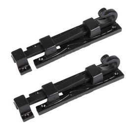 Hammer and Tongs - Straight Shepherd's Crook Surface Bolt - W140mm - Black - Pack of 2