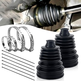 CV Boot Repair Kit,2Pcs CV Axle Boots with 4 Stainless Steel Clamps,Universal CV Joint Boot Cover for Most Cars,Drive ShaftSplit CV Boot Kit