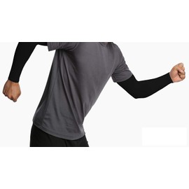 Ksnnrsng Arm Sleeves Non-Slip Arm Warmer Sleeves UV Sun Protection Arm Warmers for Women Men Cycling Hiking Running Golf Basketball Driving Outdoor Sports (2 Pairs Black)