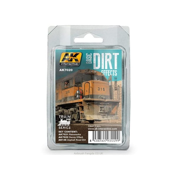 AK TRAINS Weathering Set AK7020 Basic Dirt Effects Weathering (3