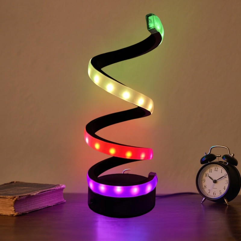 Spalivivre Pack of 2 Modern LED Spiral Table Lamp, Dimmable