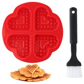 Silikon Waffelform, Silikon Backformen, Herzform Waffel Backform, Antihaft-Backform, Geeignet Zum Waffeln Backen, Rot