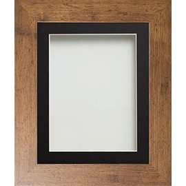 Frame Company Watson Range Rustic 9x7 inch Picture Photo Frame with Black Mount for Image 8x6 inch *Choice of Sizes* Fitted with Real Glass
