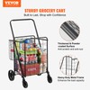 VEVOR VEVOR Folding Shopping Cart, Jumbo Grocery Cart with Double Baskets, 360 Swivel Wheels, Heavy Duty Utility Cart, 110 LBS Large Capacity Utility Cart for Laundry, Shopping, Grocery, Luggage, Black