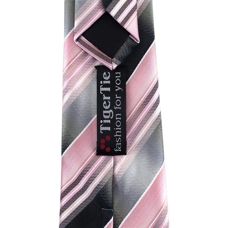 TigerTie Security Tie in Striped - Pre-tied with Elastic Band,