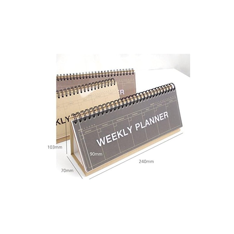 2YOUNG Kraft Standing Weekly Planner - Wirebound Kraft Undated Weekly