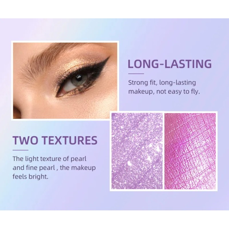 Sombras De Ojos Líquidas Vbnvbnliquid Con Brillo Y Purpurina Qe2208-a