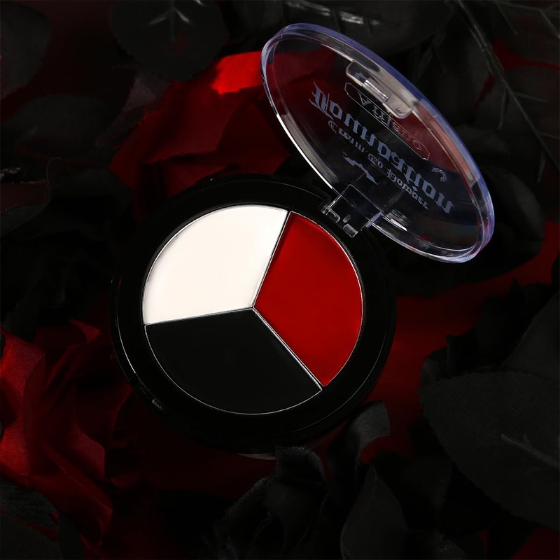 DE'LANCI Gothic Black White Red Foundation, Full Coverage, Long-Lasting, Natural,