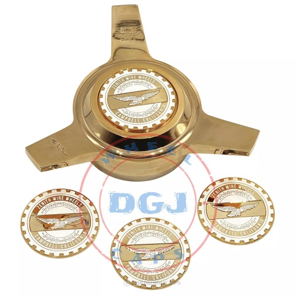 Unbranded Zenith White on Gold Lowrider Wire Wheel Metal Chip