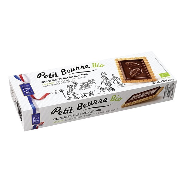 FILET BLEU Organic Butter Biscuit With Dark Chocolate, 150 GR
