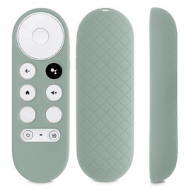 kwmobile Carcasa de Silicona Compatible con Google Chromecast 2020 4K / Chromecast 2022 HD Funda Mando a Distancia - Funda de Silicona Control Remoto - Verde grisáceo