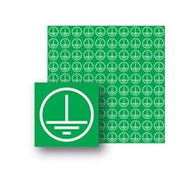 Caledonia Signs 59833 Earth Label, 12.5 mm x 12.5 mm (Pack of 100)