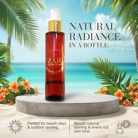 Zar Island Tanning Oil: 100% Pure Natural Essential Oil Blend for a Natural Golden Tan | Nourish, Protect & Glow | Lightweight & Non-Greasy | Perfect 