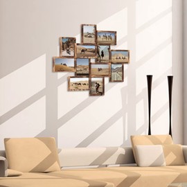 J.M.Deco 12 Opening Collage Picture Frames Wall Decor, 4x6 Collage Photo Frames with Metal hooks, Picture Frame Set for Home Decoration, Wedding Gift, One-Piece Frame, Gold