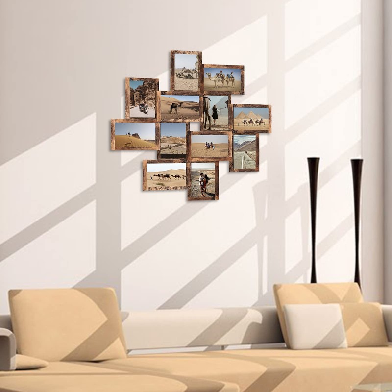 J.M.Deco 12 Opening Collage Picture Frames Wall Decor, 4x6 Collage