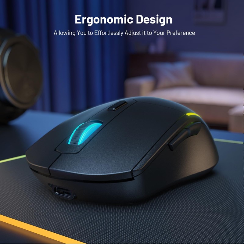 Snpurdiri 60% Wireless Gaming Keyboard and Mouse Combo,LED Backlit Rechargeable
