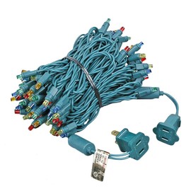 Novelty Lights 100 Light LED Christmas Mini Light Set, Outdoor Lighting Party Patio String Lights, Multi, Green Wire, 34 Feet